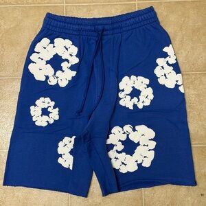 Denim Tears The Cotton Wreath Shorts Blue Size Small 100% AUTHENTIC! Fast Ship